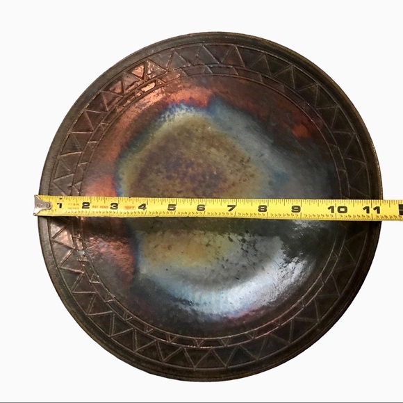 Gay Liebert Studio Art Pottery Raku Bowl 11.25" Copper Iridescent Signed - Picture 2 of 12